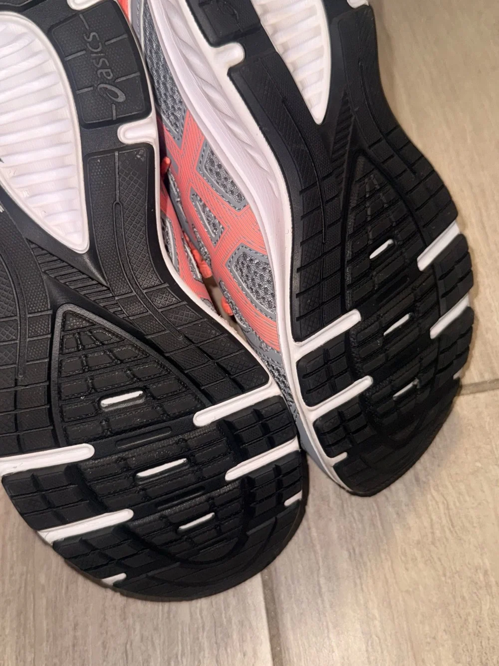 Asics Gray and Coral Pink Women's Athletic Running Shoes
